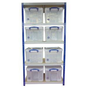 Storage Shelving with 8 x 35 litre Really Useful Boxes